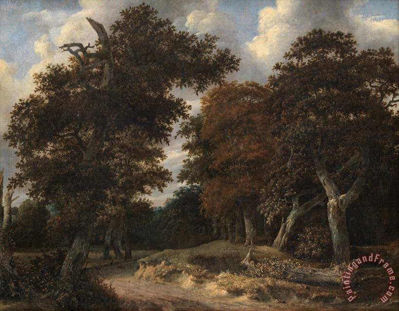 Jacob Isaacksz. van Ruisdael Road Through an Oak Forest Art Print