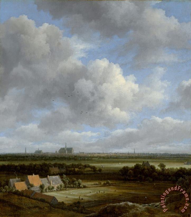View of Haarlem From The Northwest, with The Bleaching Fields in The Foreground painting - Jacob Isaacksz. Van Ruisdael View of Haarlem From The Northwest, with The Bleaching Fields in The Foreground Art Print
