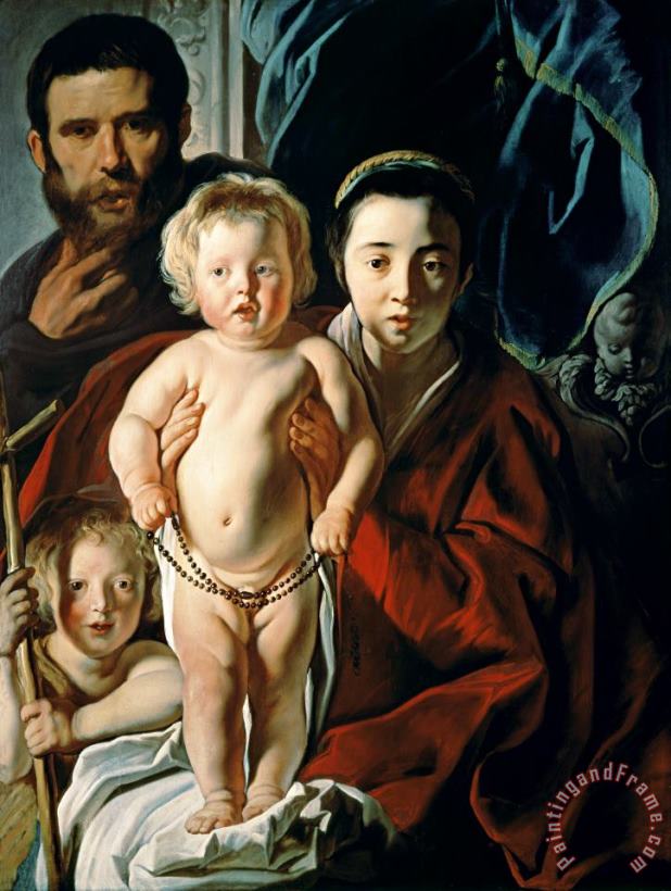 Jacob Jordaens The Holy Family with St. John the Baptist Art Print