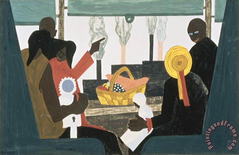 Jacob Lawrence The Migration Series, Panel No. 45: The Migrants Arrived in Pittsburgh, One of The Great Industrial Centers of The North. Art Painting
