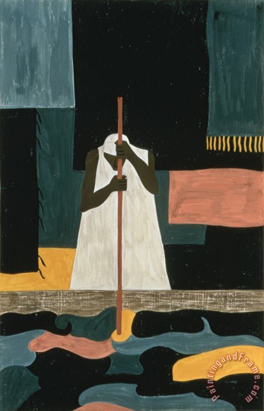 The Migration Series, Panel No. 57: The Female Workers Were The Last to Arrive North painting - Jacob Lawrence The Migration Series, Panel No. 57: The Female Workers Were The Last to Arrive North Art Print