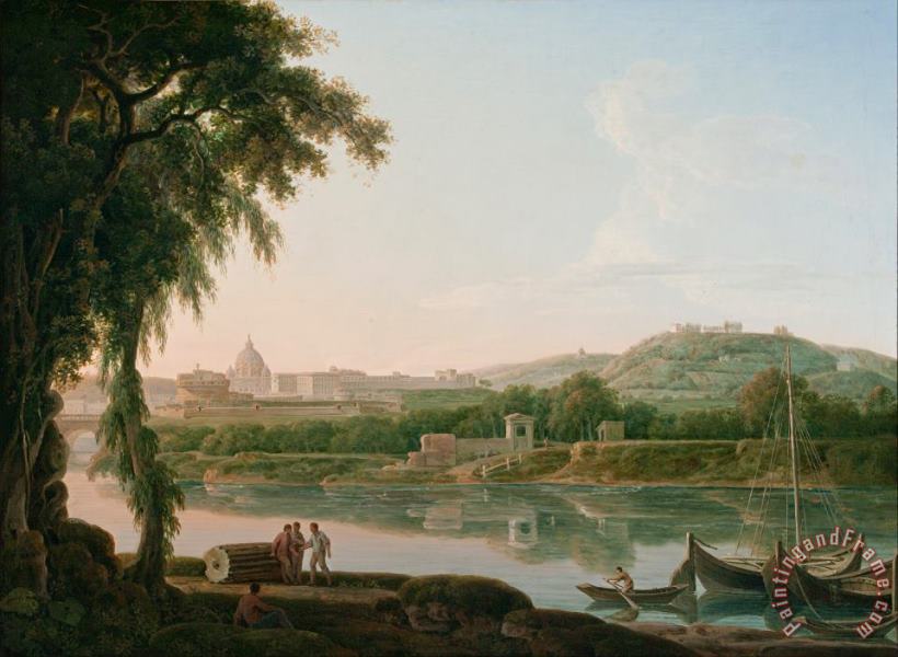 Jacob More A Distant View of Rome Across The Tiber Art Print