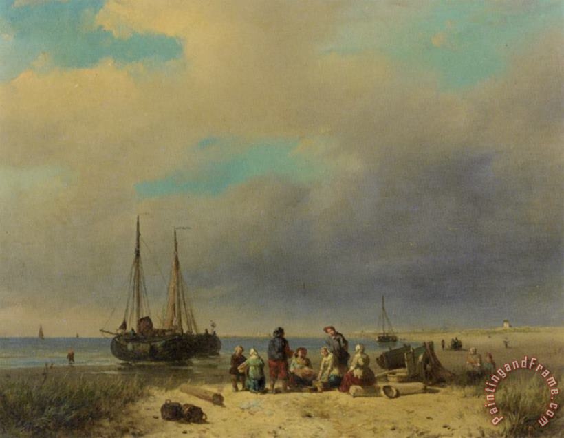 Jacobus Adrianus Vrolijk After The Catch Art Painting