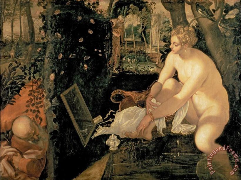 Susanna Bathing painting - Jacopo Robusti Tintoretto Susanna Bathing Art Print