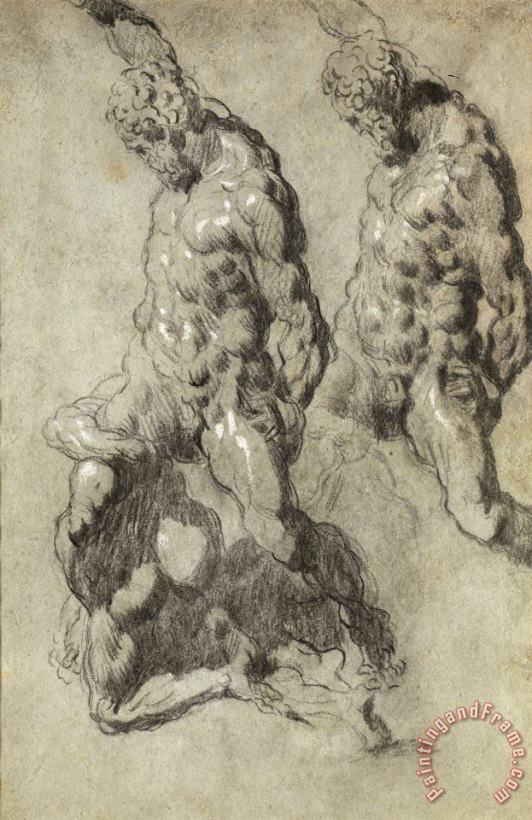Two Studies of Samson Slaying The Philistines painting - Jacopo Robusti Tintoretto Two Studies of Samson Slaying The Philistines Art Print