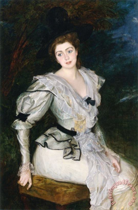 Jacques Emile Blanche Portrait of a Baronne in Louis Xvi Costume Art Print