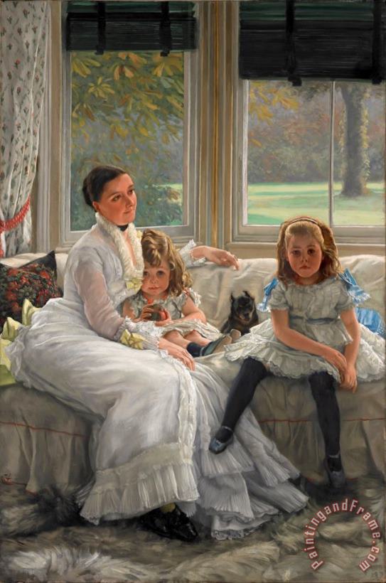 Portrait of Mrs Catherine Smith Gill And Two of Her Children painting - Jacques Joseph Tissot  Portrait of Mrs Catherine Smith Gill And Two of Her Children Art Print