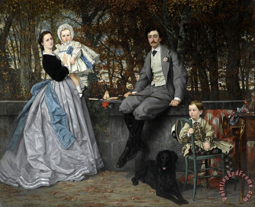 Jacques Joseph Tissot  Portrait of The Marquis And Marchioness of Miramon And Their Children Art Painting