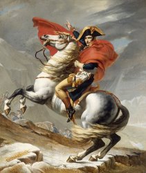 Jacques Louis David - Bonaparte Crossing The Grand Saint-bernard Pass painting