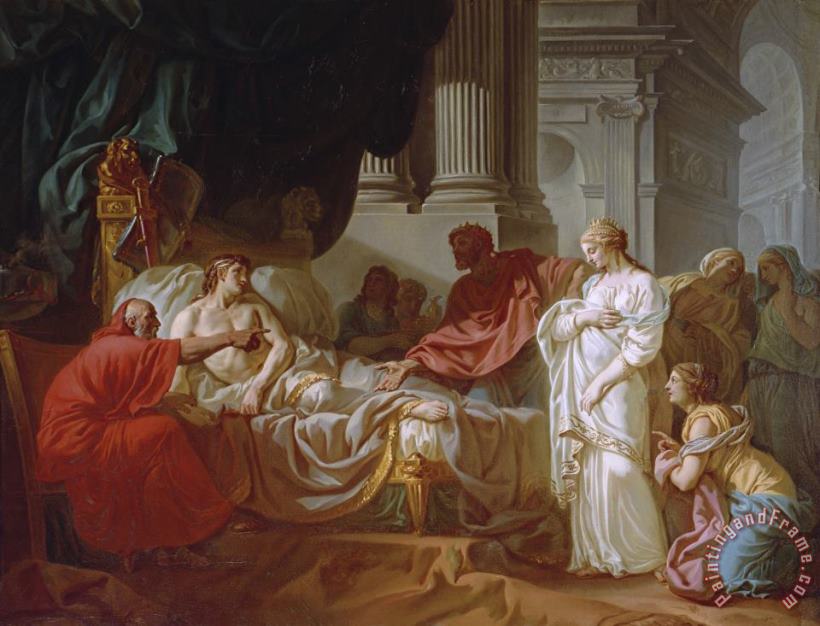 Jacques Louis David Erasistratus Discovers The Cause of Antiochus's Disease Art Painting
