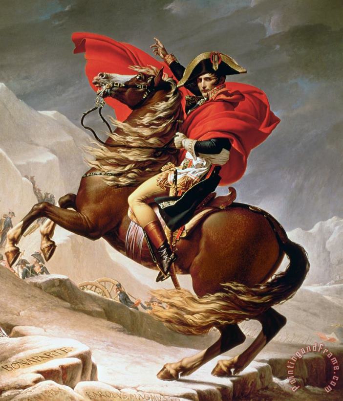 Napoleon Crossing the Alps  by Jaques-Louis David   Giclee Canvas Print Repro