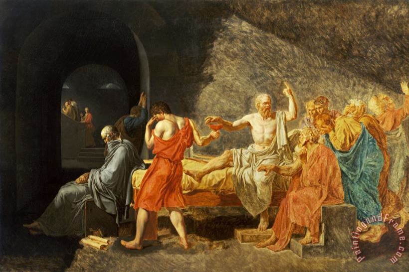 The Death of Socrates painting - Jacques Louis David The Death of Socrates Art Print