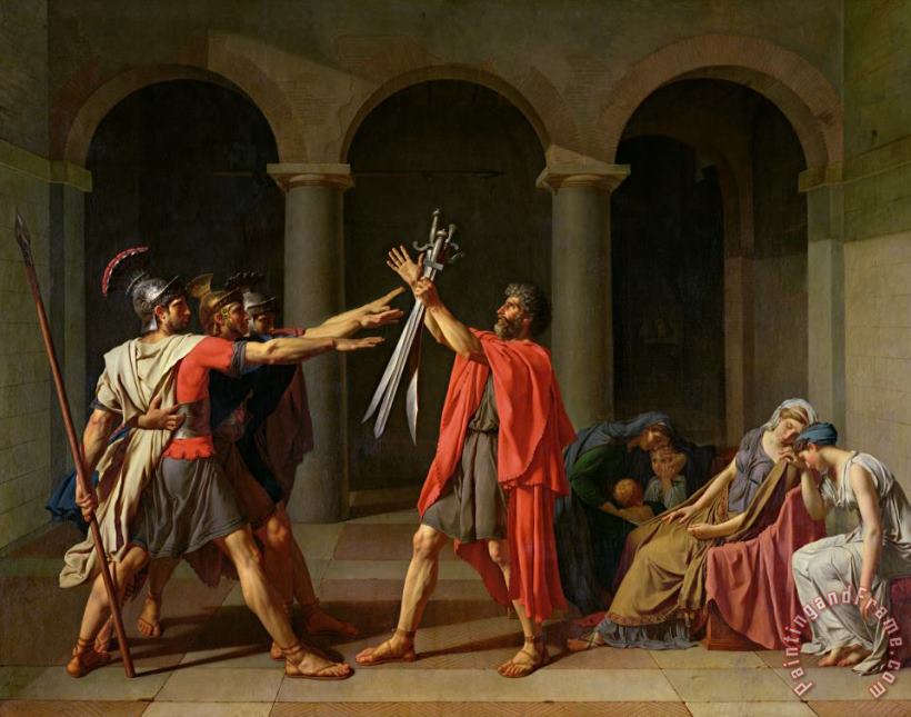 The Oath of Horatii painting - Jacques Louis David The Oath of Horatii Art Print