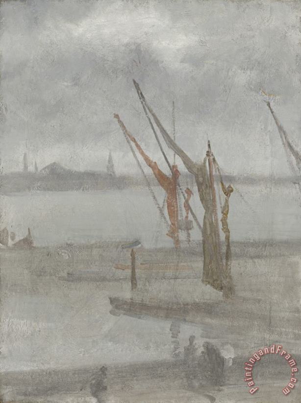 Grey And Silver: Chelsea Wharf painting - James Abbott McNeill Whistler Grey And Silver: Chelsea Wharf Art Print