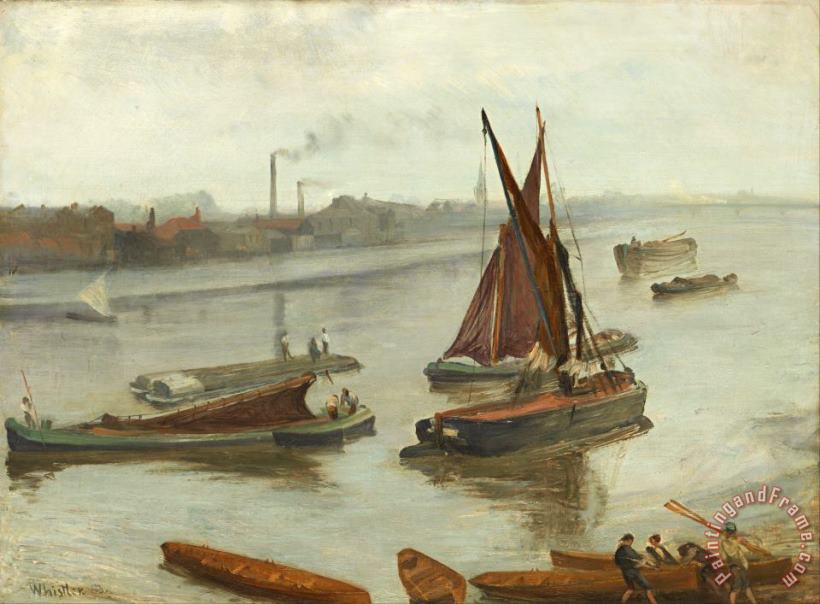 James Abbott McNeill Whistler Grey And Silver Old Battersea Reach Art Painting