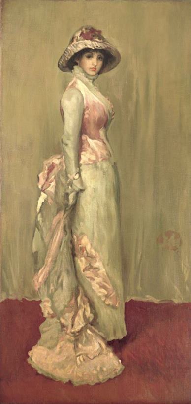 Harmony in Pink and Grey Lady Meaux painting - James Abbott McNeill Whistler Harmony in Pink and Grey Lady Meaux Art Print