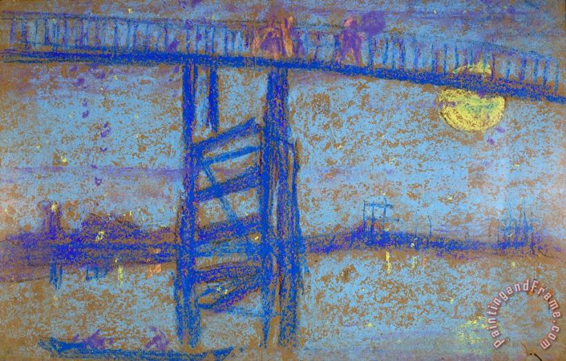 Nocturne Battersea Bridge painting - James Abbott McNeill Whistler Nocturne Battersea Bridge Art Print