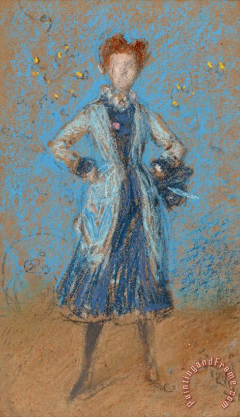 The Blue Girl painting - James Abbott McNeill Whistler The Blue Girl Art Print