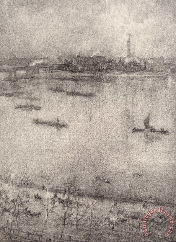 The Thames painting - James Abbott McNeill Whistler The Thames Art Print