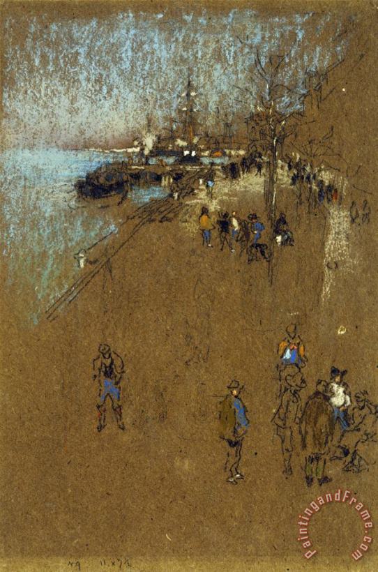 The Zattere: Harmony in Blue And Brown painting - James Abbott McNeill Whistler The Zattere: Harmony in Blue And Brown Art Print