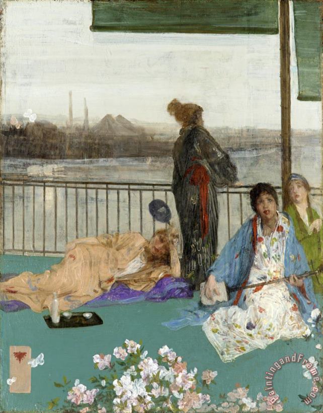 Variations in Flesh Colour And Green鈥攖he Balcony painting - James Abbott McNeill Whistler Variations in Flesh Colour And Green鈥攖he Balcony Art Print