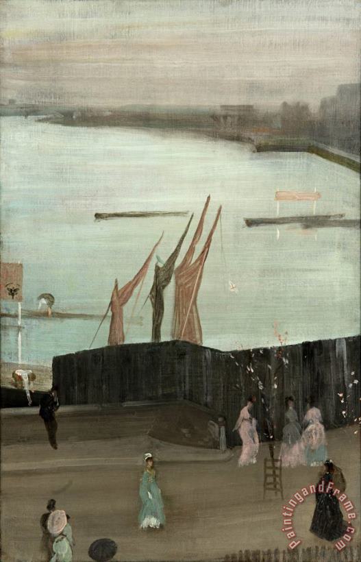 Variations in Pink And Grey Chelsea painting - James Abbott McNeill Whistler Variations in Pink And Grey Chelsea Art Print