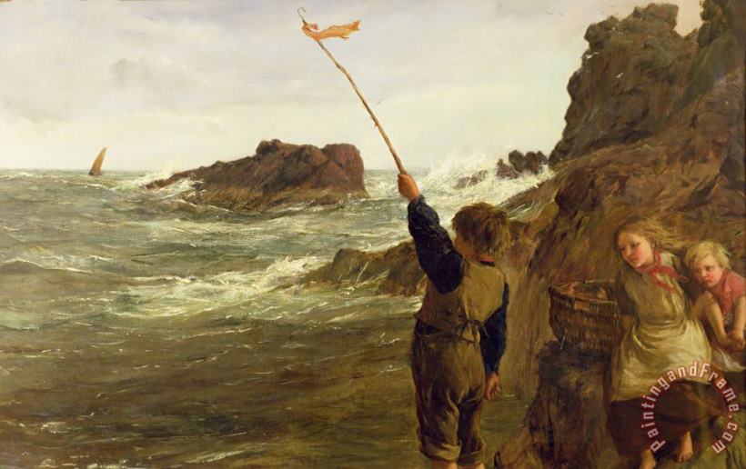 Caught by the Tide painting - James Clarke Hook Caught by the Tide Art Print