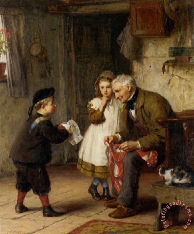 Surprise for Grandfather painting - James Clarke Waite Surprise for Grandfather Art Print
