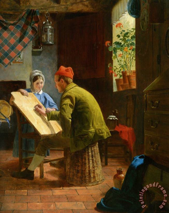 James Collinson The Writing Lesson Art Painting