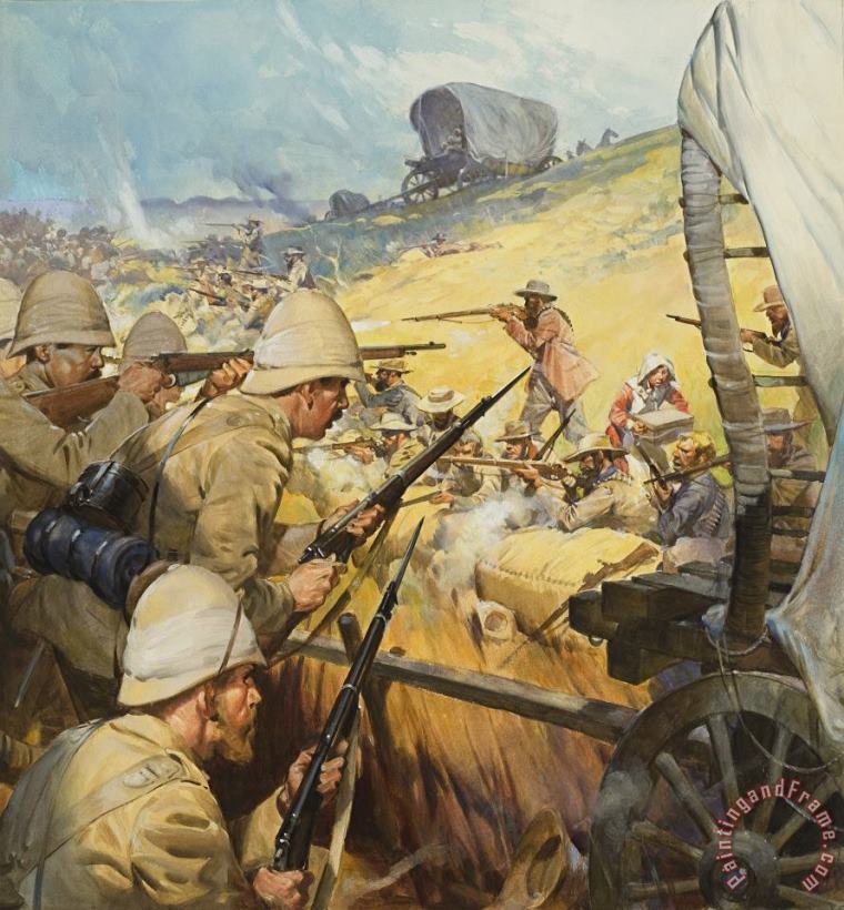 James Edwin McConnell Boer War Skirmish Art Painting