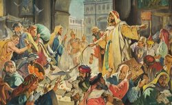 James Edwin McConnell Jesus Removing the Money Lenders from the Temple