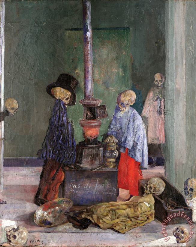 James Ensor Skeletons Warming Themselves Art Painting