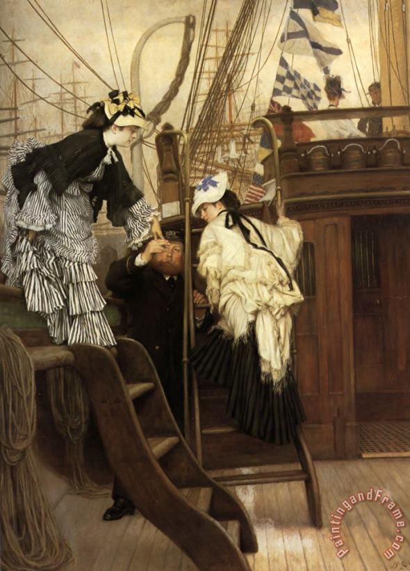 Boarding The Yacht painting - James Jacques Joseph Tissot Boarding The Yacht Art Print