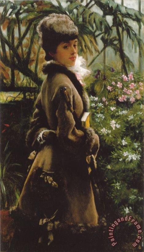 In The Greenhouse painting - James Jacques Joseph Tissot In The Greenhouse Art Print