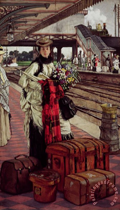 James Jacques Joseph Tissot Waiting at The Station, Willesden Junction Art Painting