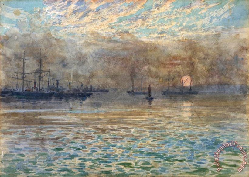 Winter Morning, Wellington Harbour painting - James M. Nairn Winter Morning, Wellington Harbour Art Print