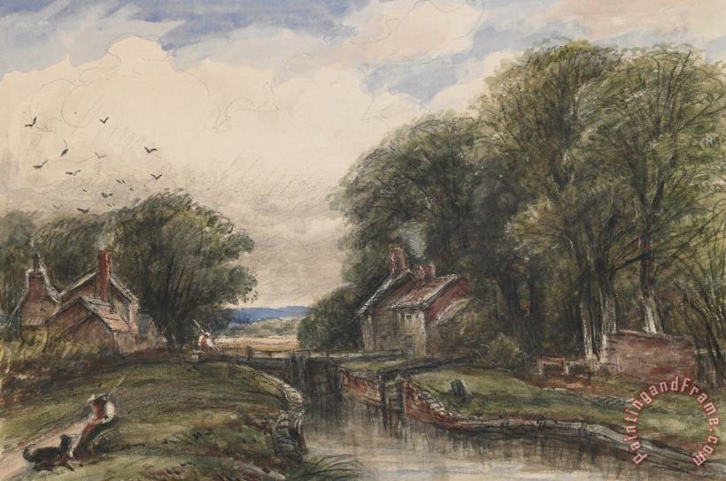 James Orrock Shardlow Lock With The Lock Keepers Cottage Art Painting