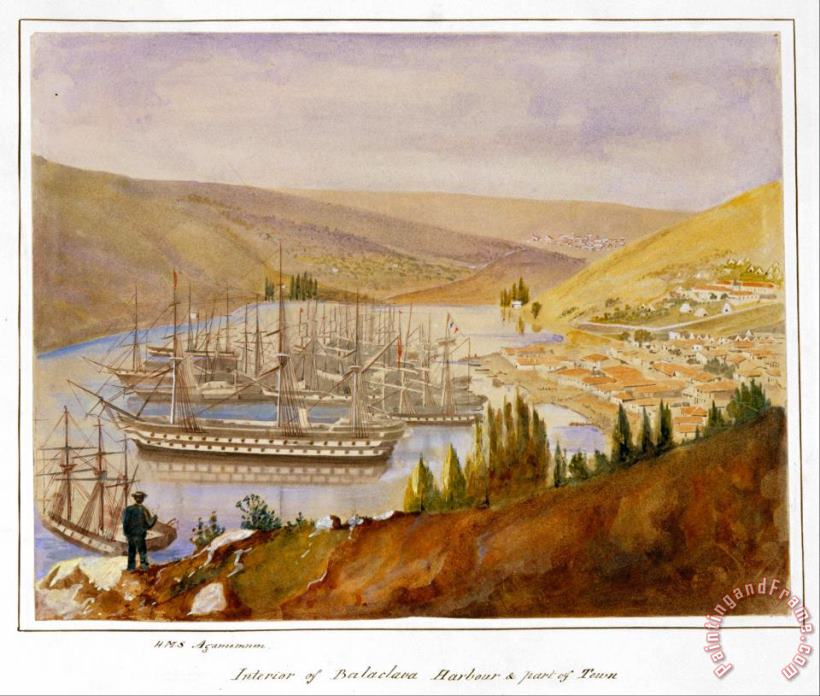 Interior of Balaclava Harbour And Part of Town painting - James Robertson  Interior of Balaclava Harbour And Part of Town Art Print