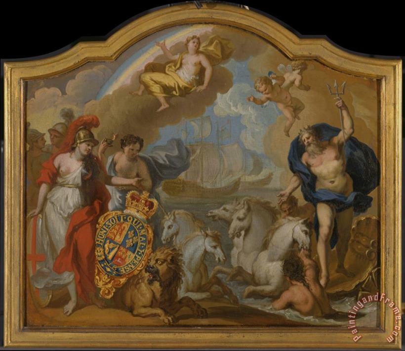 James Thornhill Allegory of The Power of Great Britain by Sea, Design for a Decorative Panel for George I's Ceremoni Art Painting