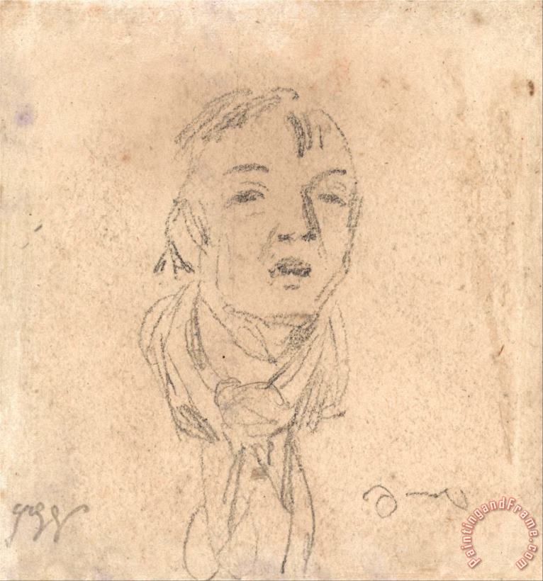 James Ward Head of a Man Wearing a Loose Scarf Art Print