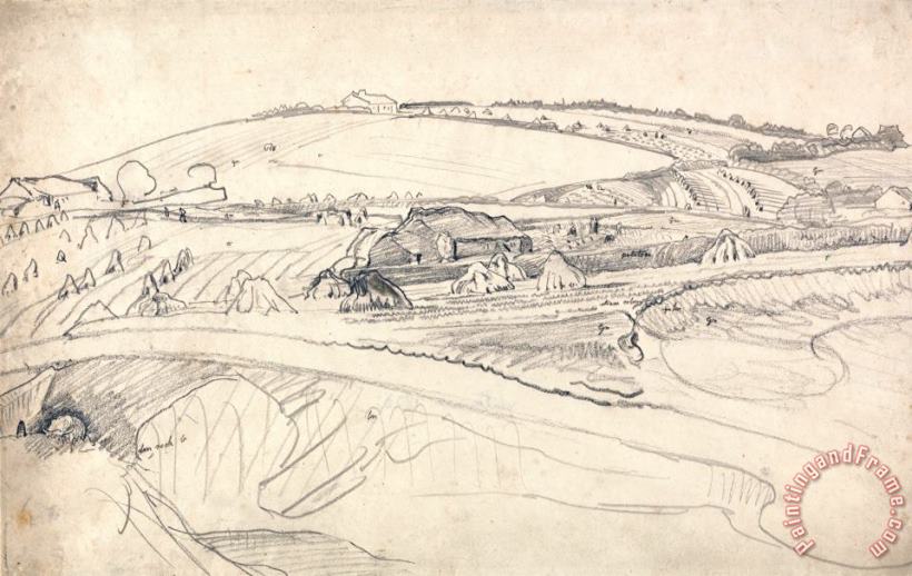 James Ward Landscape with a Farm And Cornstalks Art Painting