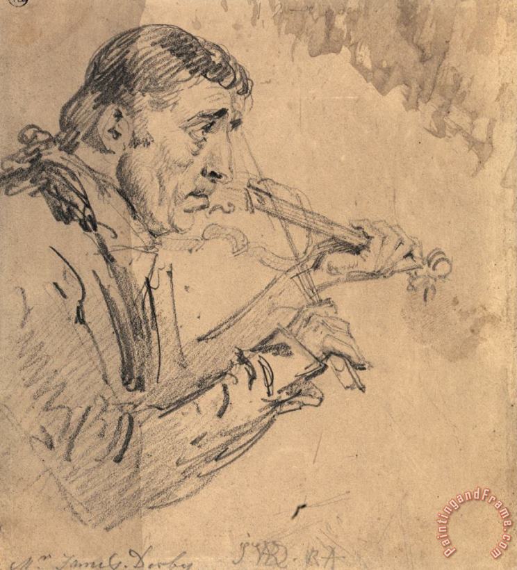 James Ward Mr. James Derby Playing The Violin Art Print