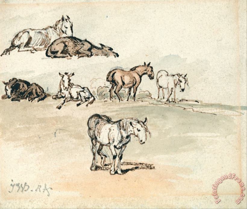 Studies of Horses painting - James Ward Studies of Horses Art Print