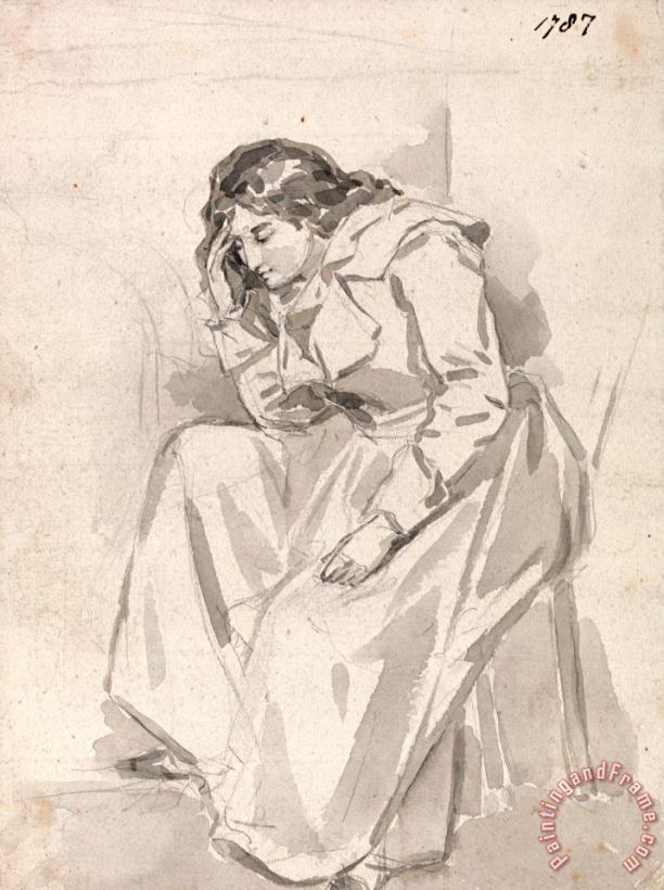 James Ward Study of a Seated Woman Art Print