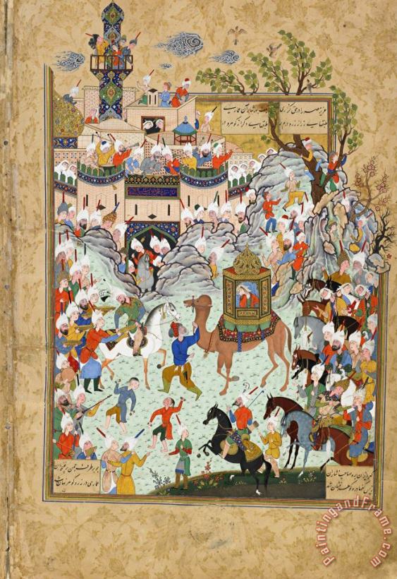 Folio From a Haft Awrang (seven Thrones), Verso painting - Jami Folio From a Haft Awrang (seven Thrones), Verso Art Print