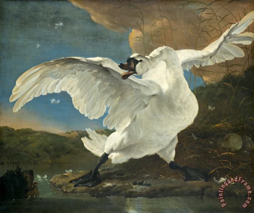 Jan Asselyn The Threatened Swan Art Painting