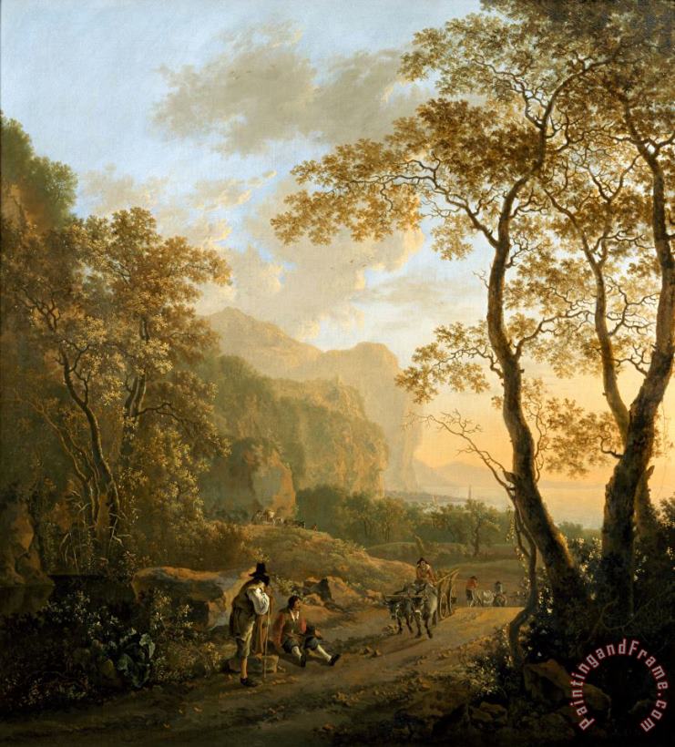 Jan Both Landscape with Resting Travellers And Oxcart Art Print