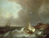 The Pool with a Stormy Sky Prints - Galleon in Stormy Seas by Jan Claes Rietschoof