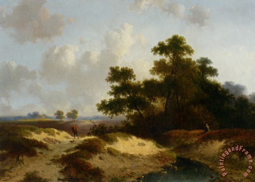 Figures in a Summer Landscape painting - Jan Evert Morel Figures in a Summer Landscape Art Print