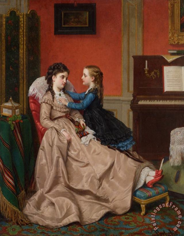Jan Frederik Pieter Portielje Mothers Darling Art Painting